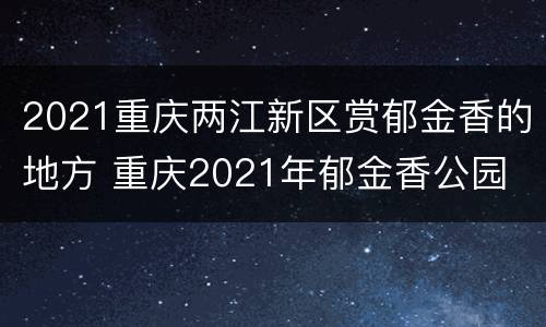 2021重庆两江新区赏郁金香的地方 重庆2021年郁金香公园