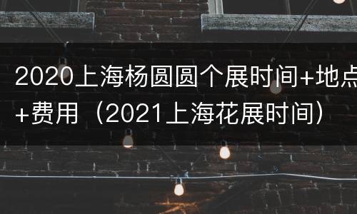 2020上海杨圆圆个展时间+地点+费用（2021上海花展时间）
