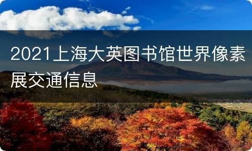 2021上海大英图书馆世界像素展交通信息