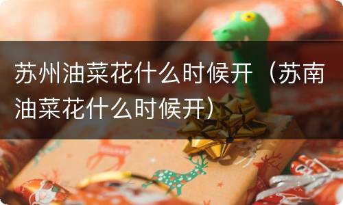 苏州油菜花什么时候开（苏南油菜花什么时候开）
