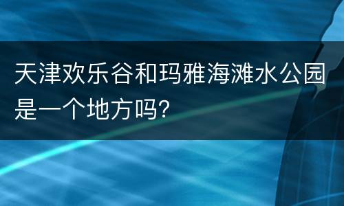 天津欢乐谷和玛雅海滩水公园是一个地方吗？