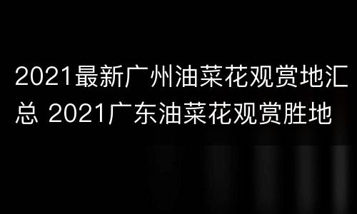 2021最新广州油菜花观赏地汇总 2021广东油菜花观赏胜地