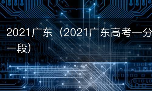 2021广东（2021广东高考一分一段）
