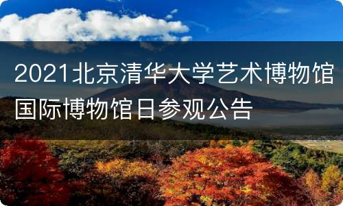 2021北京清华大学艺术博物馆国际博物馆日参观公告