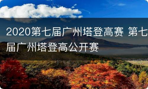 2020第七届广州塔登高赛 第七届广州塔登高公开赛