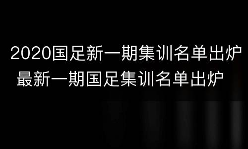 2020国足新一期集训名单出炉 最新一期国足集训名单出炉