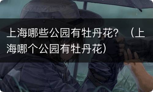 上海哪些公园有牡丹花？（上海哪个公园有牡丹花）