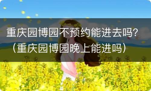 重庆园博园不预约能进去吗？（重庆园博园晚上能进吗）