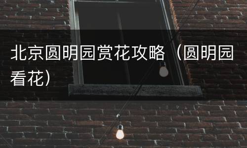 北京圆明园赏花攻略（圆明园看花）