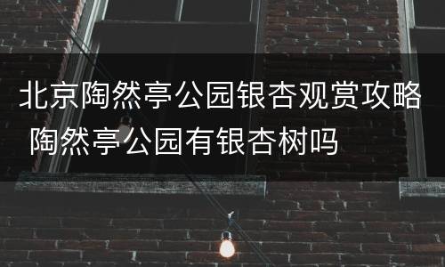 北京陶然亭公园银杏观赏攻略 陶然亭公园有银杏树吗