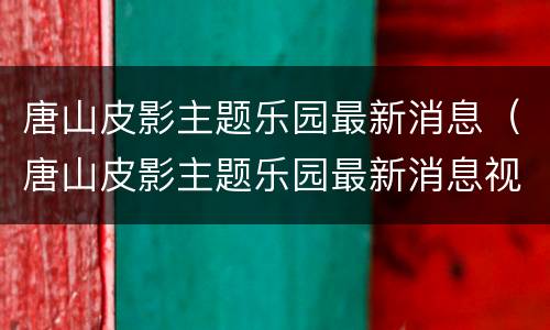 唐山皮影主题乐园最新消息（唐山皮影主题乐园最新消息视频）