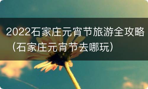 2022石家庄元宵节旅游全攻略（石家庄元宵节去哪玩）