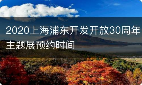 2020上海浦东开发开放30周年主题展预约时间