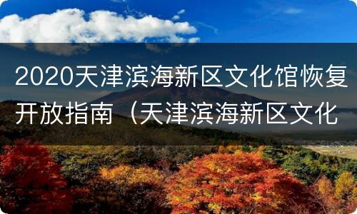 2020天津滨海新区文化馆恢复开放指南（天津滨海新区文化中心开放时间）