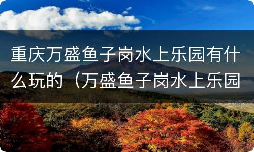 重庆万盛鱼子岗水上乐园有什么玩的（万盛鱼子岗水上乐园门票）