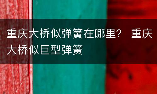 重庆大桥似弹簧在哪里？ 重庆大桥似巨型弹簧