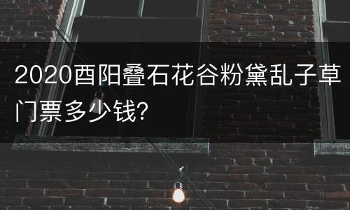2020酉阳叠石花谷粉黛乱子草门票多少钱？
