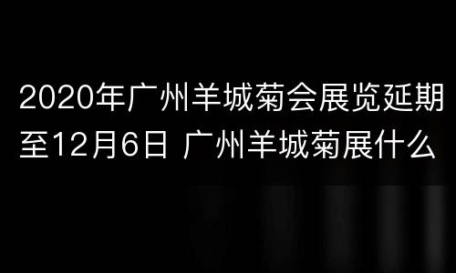 2020年广州羊城菊会展览延期至12月6日 广州羊城菊展什么时候结束