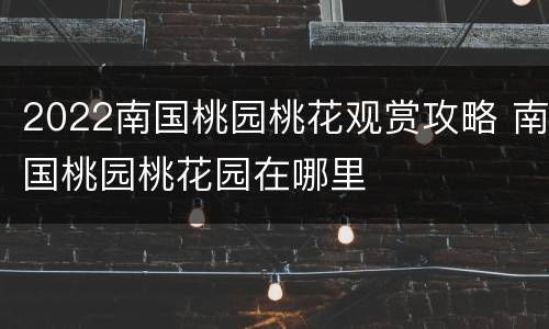 2022南国桃园桃花观赏攻略 南国桃园桃花园在哪里