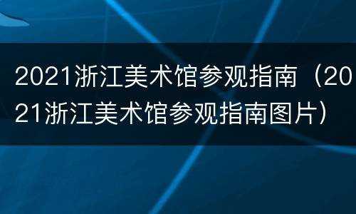 2021浙江美术馆参观指南（2021浙江美术馆参观指南图片）