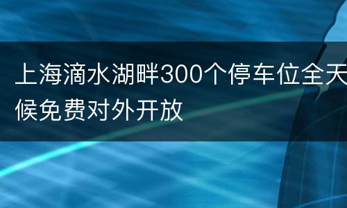 上海滴水湖畔300个停车位全天候免费对外开放
