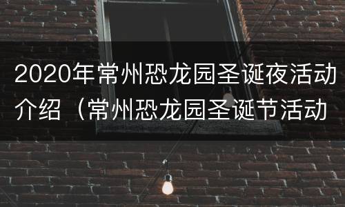 2020年常州恐龙园圣诞夜活动介绍（常州恐龙园圣诞节活动）