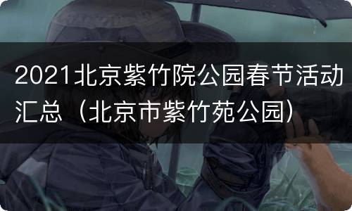 2021北京紫竹院公园春节活动汇总（北京市紫竹苑公园）
