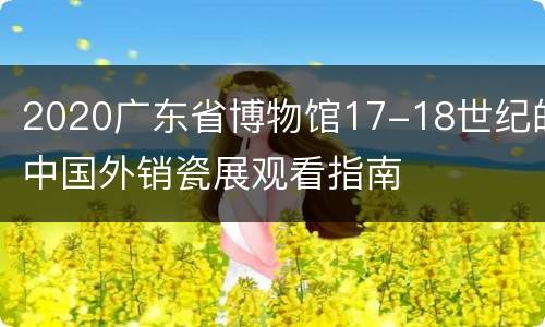 2020广东省博物馆17-18世纪的中国外销瓷展观看指南