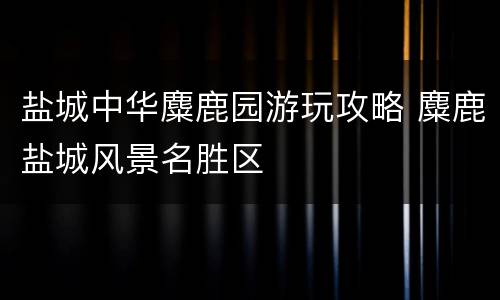 盐城中华麋鹿园游玩攻略 麋鹿盐城风景名胜区
