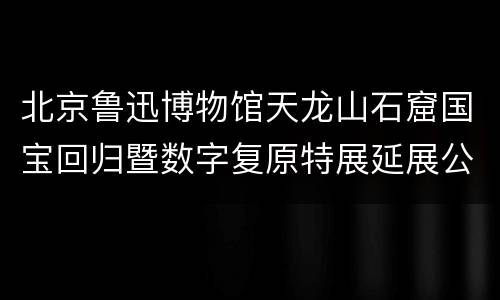 北京鲁迅博物馆天龙山石窟国宝回归暨数字复原特展延展公告
