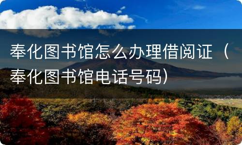 奉化图书馆怎么办理借阅证（奉化图书馆电话号码）