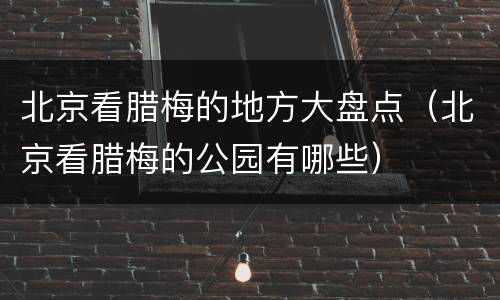 北京看腊梅的地方大盘点（北京看腊梅的公园有哪些）