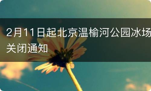 2月11日起北京温榆河公园冰场关闭通知