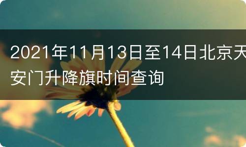 2021年11月13日至14日北京天安门升降旗时间查询