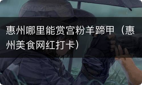 惠州哪里能赏宫粉羊蹄甲（惠州美食网红打卡）