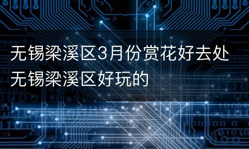 无锡梁溪区3月份赏花好去处 无锡梁溪区好玩的