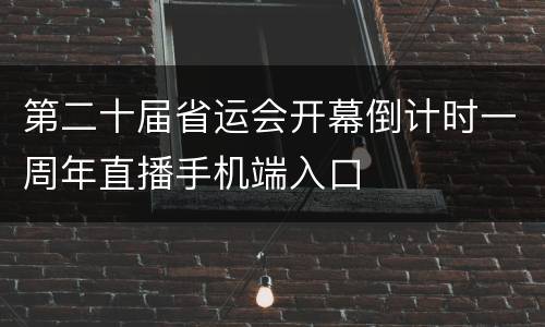 第二十届省运会开幕倒计时一周年直播手机端入口
