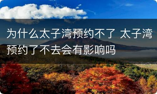 为什么太子湾预约不了 太子湾预约了不去会有影响吗