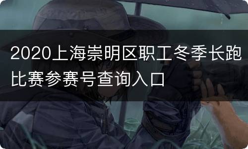 2020上海崇明区职工冬季长跑比赛参赛号查询入口
