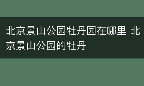 北京景山公园牡丹园在哪里 北京景山公园的牡丹
