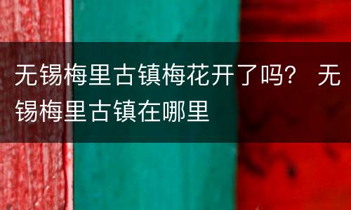 无锡梅里古镇梅花开了吗？ 无锡梅里古镇在哪里