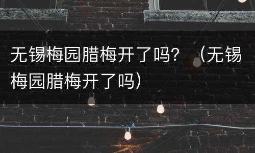 无锡梅园腊梅开了吗？（无锡梅园腊梅开了吗）