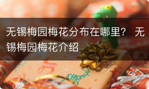 无锡梅园梅花分布在哪里？ 无锡梅园梅花介绍