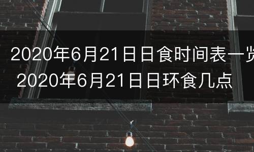 2020年6月21日日食时间表一览 2020年6月21日日环食几点