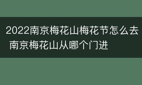 2022南京梅花山梅花节怎么去 南京梅花山从哪个门进