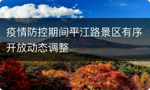 疫情防控期间平江路景区有序开放动态调整