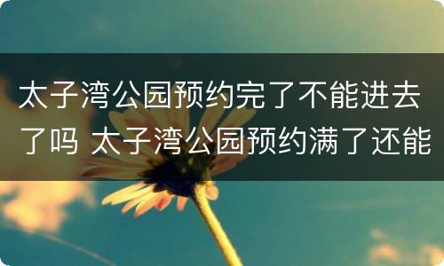 太子湾公园预约完了不能进去了吗 太子湾公园预约满了还能进去吗