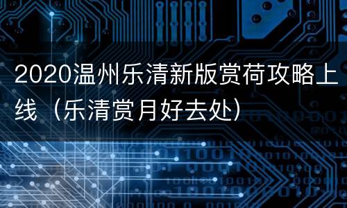 2020温州乐清新版赏荷攻略上线（乐清赏月好去处）