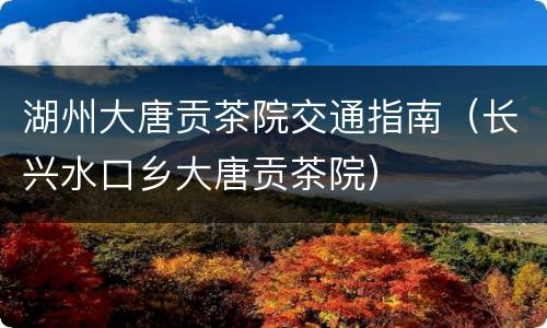 湖州大唐贡茶院交通指南（长兴水口乡大唐贡茶院）