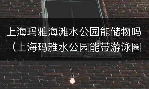 上海玛雅海滩水公园能储物吗（上海玛雅水公园能带游泳圈吗）